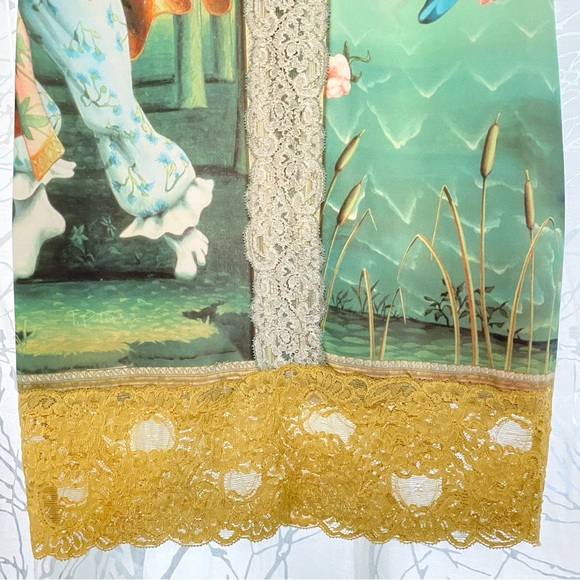 VINTAGE CASADEI BETTY BOOP SLEEVELESS MINI DRESS green blue gold - Picture 9 of 13